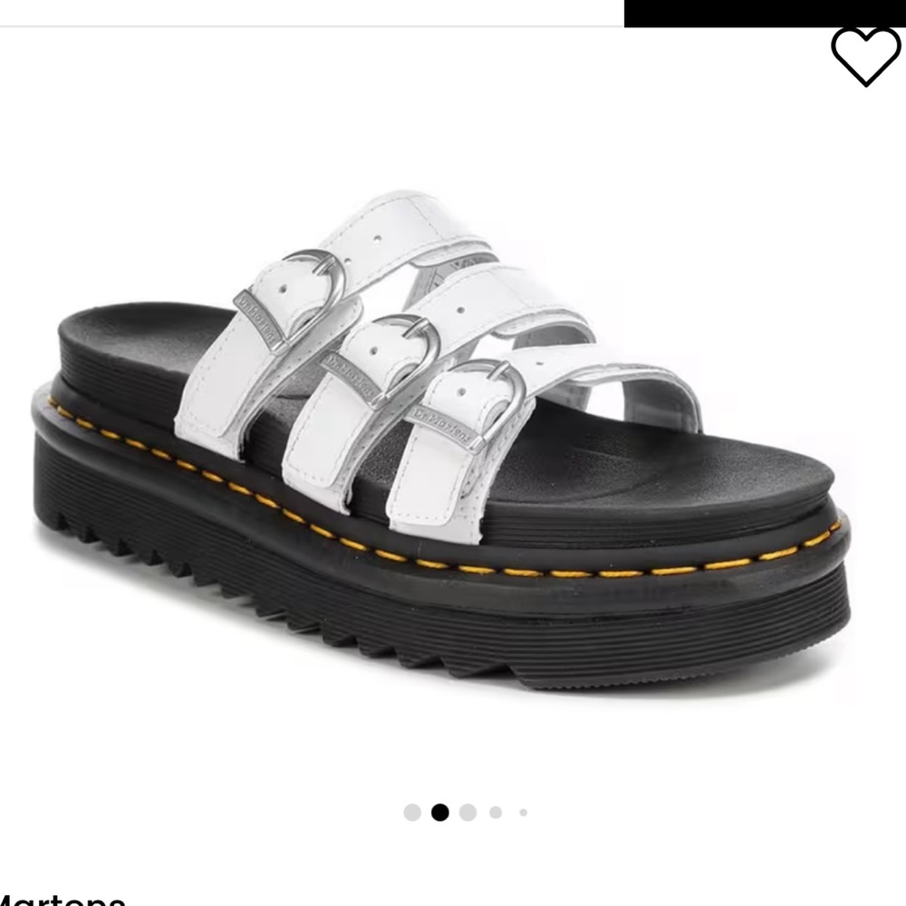 Dr. Martens Women's White and Black Platform Sandals size 9